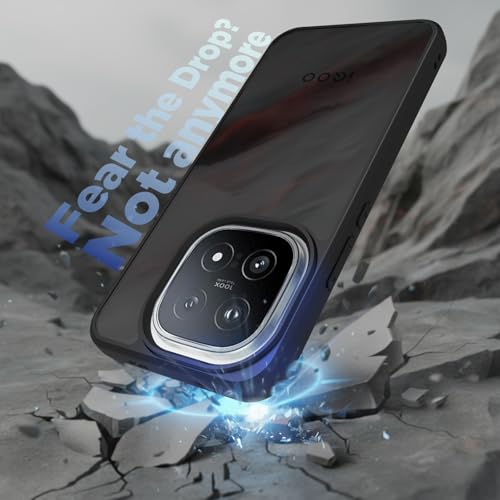 RIGGEAR Shockproof Sleek Hybrid Armor Back Cover Case for iQOO 15 5G (Smoke Black Matte PC + Black TPU Bumper) - Image 4