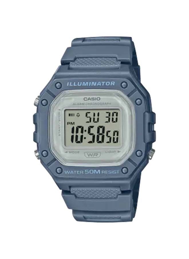 CASIO Hexagon Shape Digital Resin Wrist Watch W-218HC-2AVDF - 44mm - Gray 