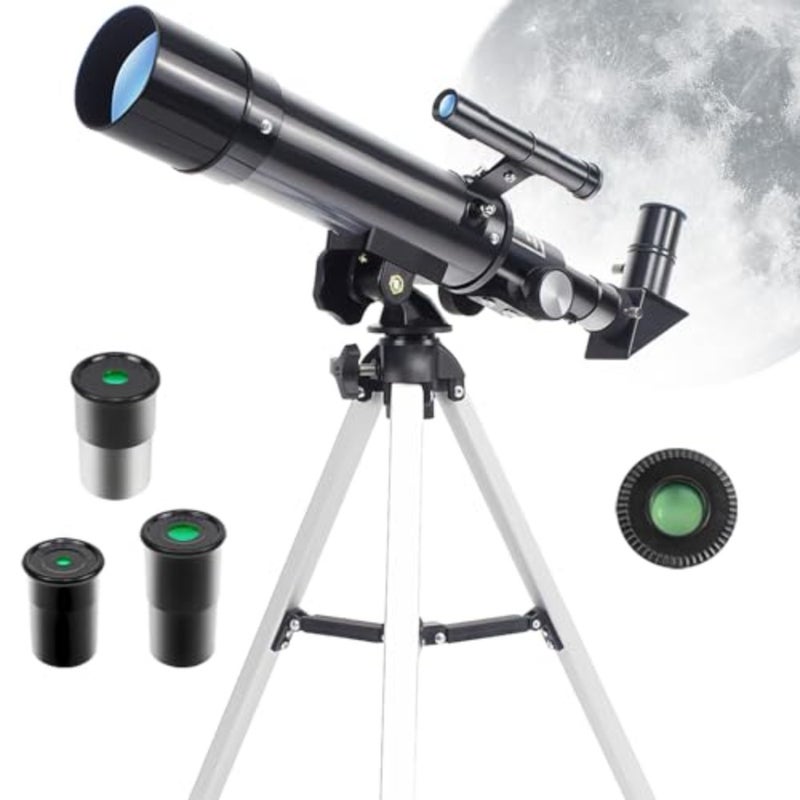 Telescope, 50mm Aperture 360mm Astronomical Refractor Telescope with 3 Eyepieces and Tripod Portable Scope - Image 1