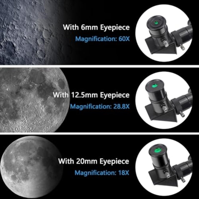 Telescope, 50mm Aperture 360mm Astronomical Refractor Telescope with 3 Eyepieces and Tripod Portable Scope - Image 3