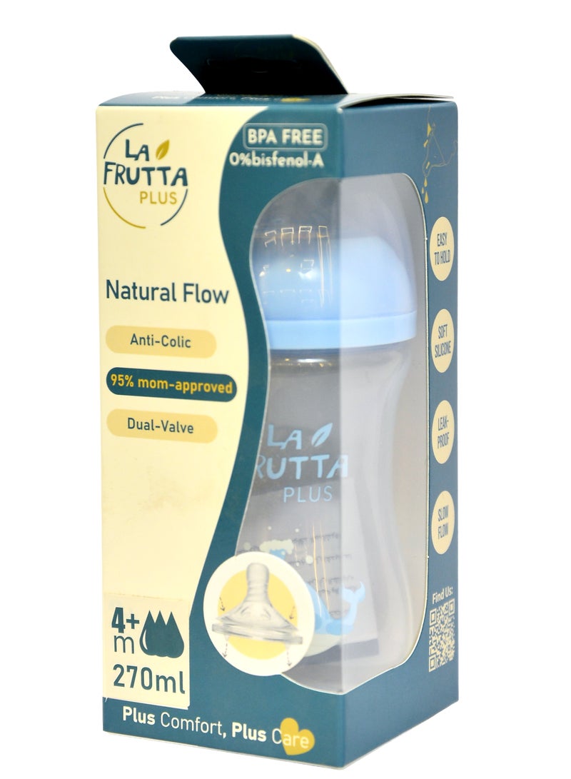 La Frutta Plus Natural Flow Bottle Anti-Colic 270ml (Blue) , BPA FREE, 0%bisfenol - (M:4+) - Image 4