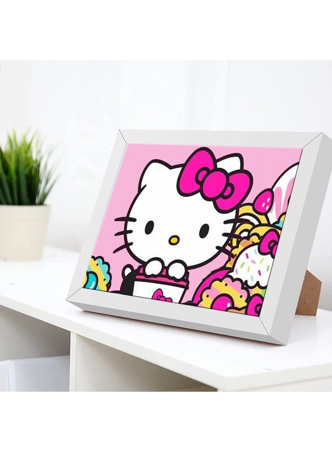 YALKIN 5D Diamond Painting Kits for Adults DIY Hello Kitty Full Round Drill (11.8x15.7 inch) Embroidery Pictures Arts Paint by Number Kits Diamond Painting Kits for Home Wall Decor - Image 3
