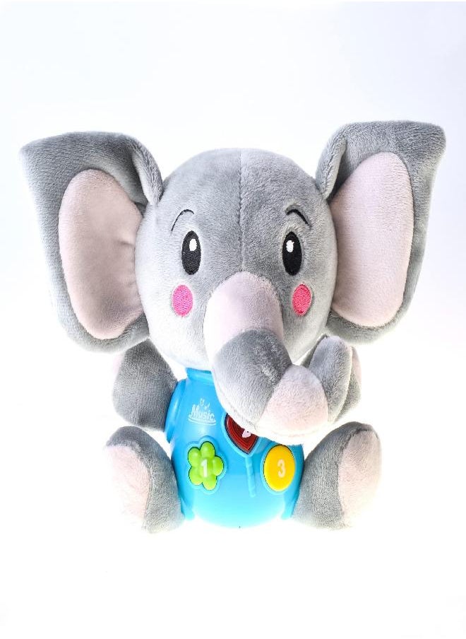 PowerTRC Plush Elephant Infant Toy | Baby Musical Toy for Kids 6 to 12 Months | Light Up Musical Fun Plushy for Kids