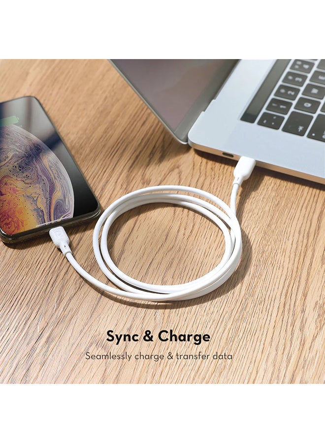 RAVPOWER MFi Certified TypeC To Lightning Charging Cable 1M White - Image 3