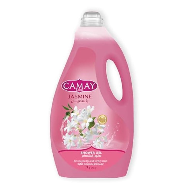 CAMAY Shower Gel Jasmine with Glycerine for softer & fragranced skin, 3L - Image 1