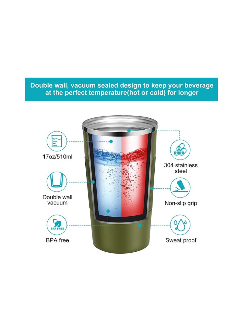 LA' PRECIOUS Travel Mug Reusable Insulated Coffee Cup Vacuum Insulation Stainless Steel Thermal Coffee Mug for Hot Cold Drinks - Image 3