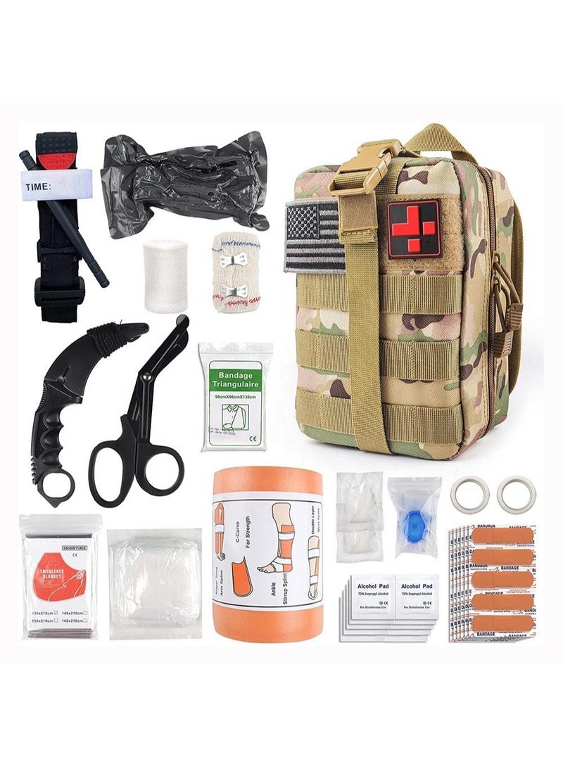 BlueFire Professional 39-in-1 Tactical Survival Kit & First Aid Kit with Molle Bag | Includes Emergency Tent, Water Filter Straw, Multi-Tool Axe Hammer, Trauma Gear for Outdoor Camping, Hiking, Hunting & EDC | Ultimate Gift for Men & Dad - Image 1