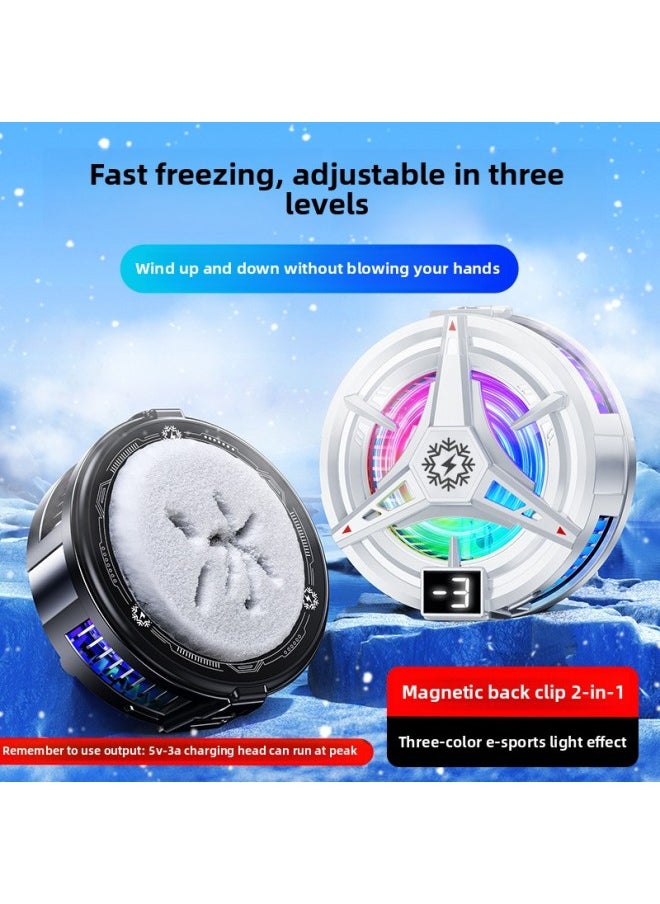 Magnetic Absorption Semiconductors Mobile Phone Heat Sink TL07 Ice Forming Digital Display Model Light Switching Cooling Tool-Product Color:Black [digital Display Icing Back Clip]]
