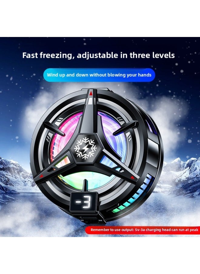 Magnetic Absorption Semiconductors Mobile Phone Heat Sink TL07 Ice Forming Digital Display Model Light Switching Cooling Tool-Product Color:Black [digital Display Icing Back Clip]]