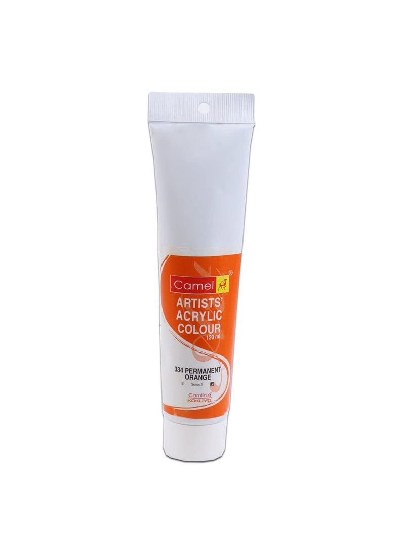 camel Camlin Kokuyo Permanent Orange Artist Acrylic Color-120 ML  - Image 1
