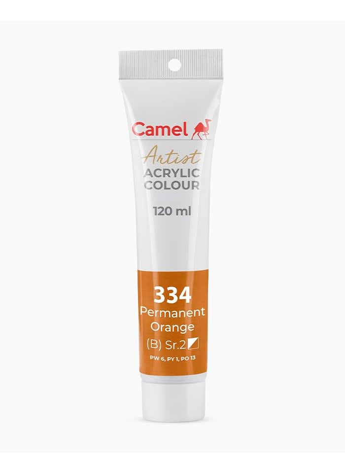 camel Camlin Kokuyo Permanent Orange Artist Acrylic Color-120 ML  - Image 2