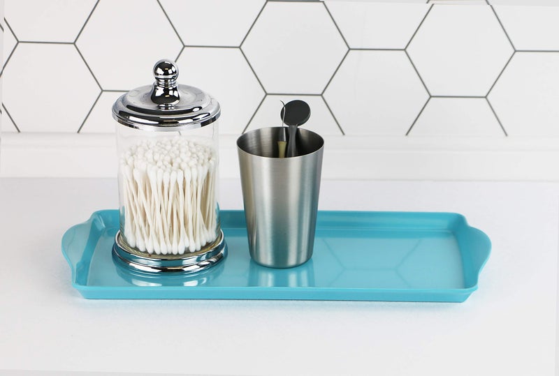 Reston Lloyd Melamine Plastic Tidbit Tray  BPA-Free  Food Safe  Multipurpose Platter Serving Tray  Bathroom/Table Organizer  Turquoise - Image 3