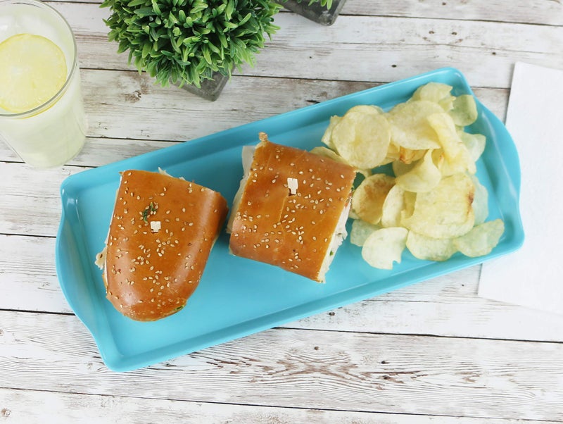 Reston Lloyd Melamine Plastic Tidbit Tray  BPA-Free  Food Safe  Multipurpose Platter Serving Tray  Bathroom/Table Organizer  Turquoise - Image 2