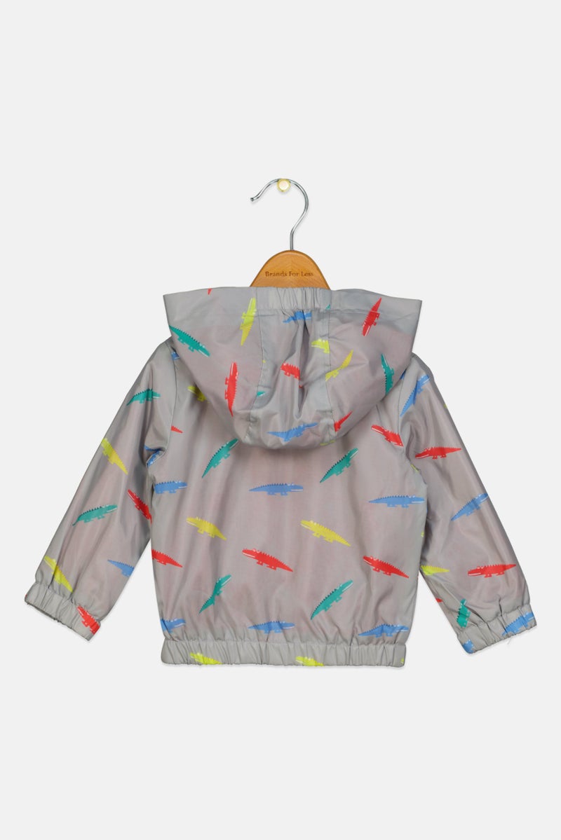 Andy & Evan Toddlers Boy Graphic Print Hooded Jacket, Multicolor - Image 2