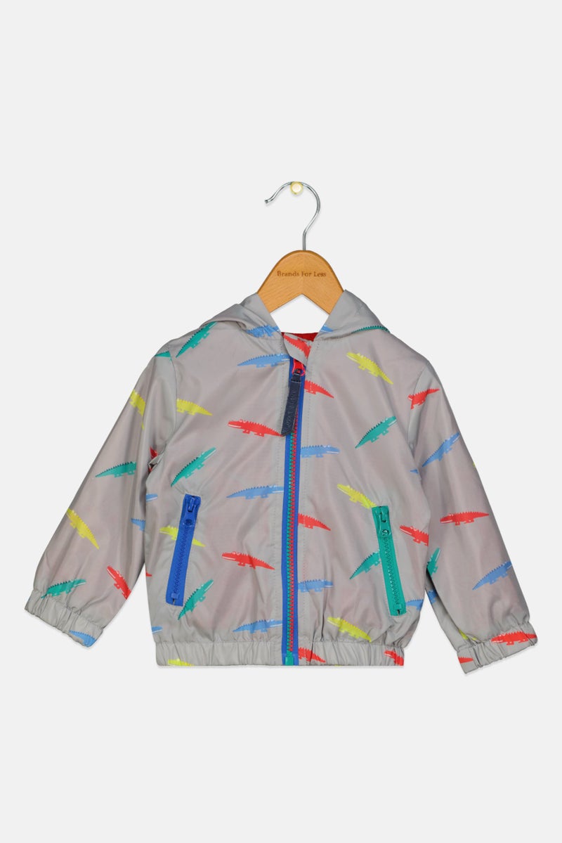 Andy & Evan Toddlers Boy Graphic Print Hooded Jacket, Multicolor - Image 1