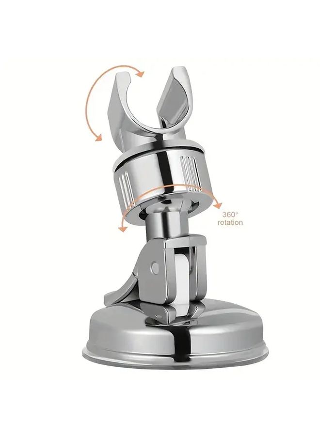 360 Adjustable Self Adhesive Shower Head Holder Suction Cup Mount Silvery ABS For RV Outdoor - Image 5