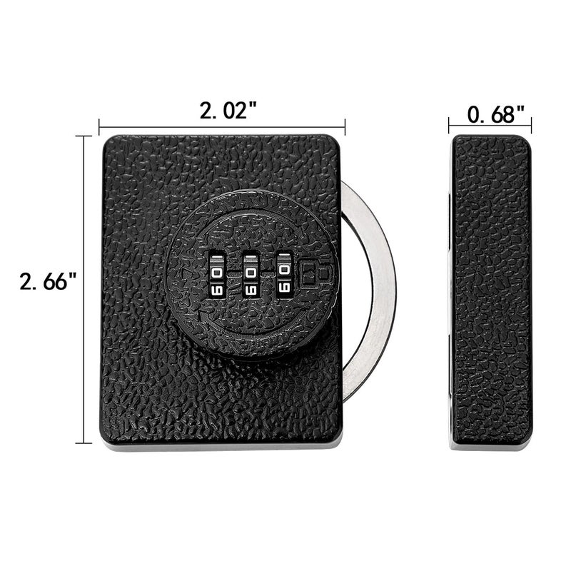 INIRET Black Cabinet Lock,3 Digit Password Keyless,Anti Pry Mechanical Password Lock,Protect Privacy,for Drawer,Cabinets,Locker, Closet,Windows,Sliding Door,Bathroom,and Garden - Image 2