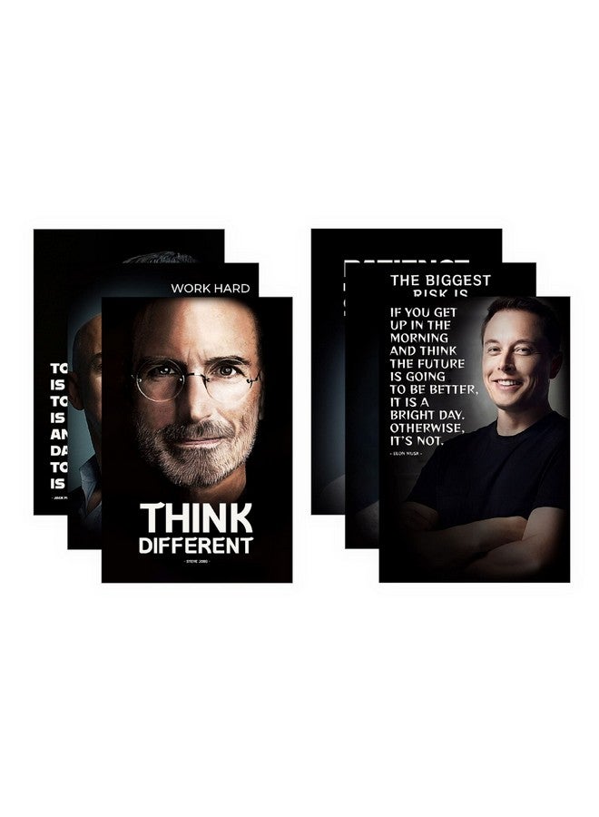 INDOART NET Motivational Wall Posters and Inspirational Quotes of Steve Jobs, Bill Gates, Elon Musk, Jack Ma, Mark Zuckerberg, Jeff Bezos Paper Print for Office, Home (Multicolour, 18X12) Pack of 06 - Image 3