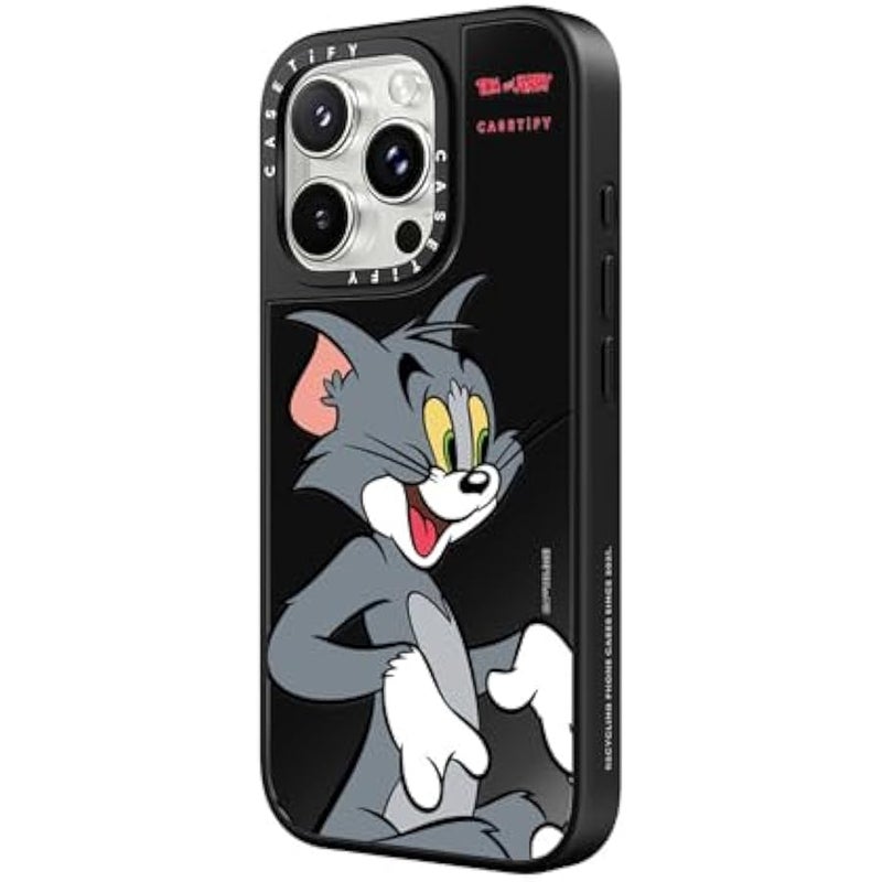 Casetify Mirror Case for iPhone 16 Pro Max 【Tom and Jerry Colab/Reflective / 4.9ft Drop Protection/Compatible with Magsafe】 - Tom Character - Black on Black - Image 4