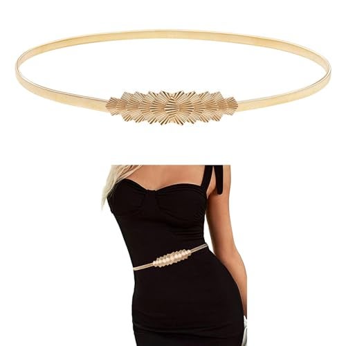 E-Clover Womens Fashion Metal Stretch Waist Skinny Belt Waistband (Style7) - Image 1