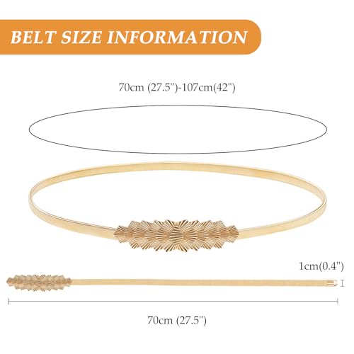 E-Clover Womens Fashion Metal Stretch Waist Skinny Belt Waistband (Style7) - Image 4