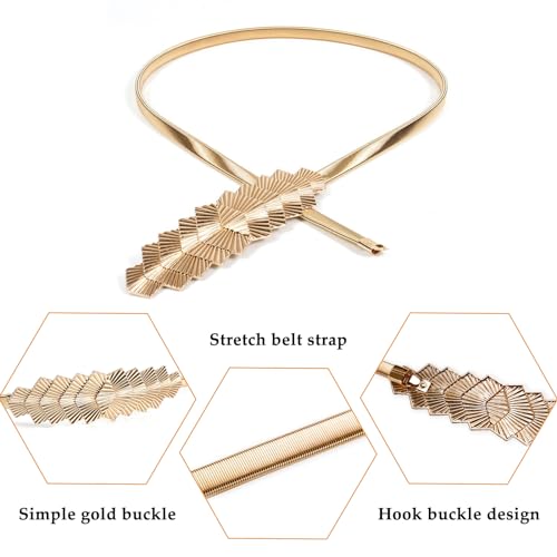 E-Clover Womens Fashion Metal Stretch Waist Skinny Belt Waistband (Style7) - Image 5