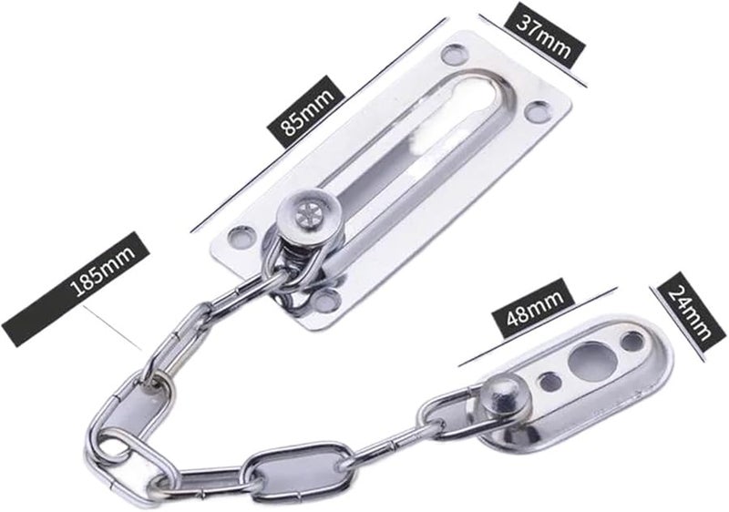 Stainless Steel Security Door Lock Guard Sliding Fastener Latch For Home Office - Image 5