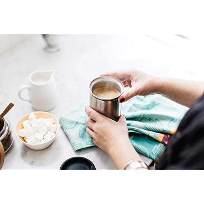 بوبل بريس باي، مكبس قهوة فرنسي معزول من الفولاذ المقاوم للصدأ، كوب سفر للتحضير أثناء التنقل، 13 أونصة، أزرق - Image 4