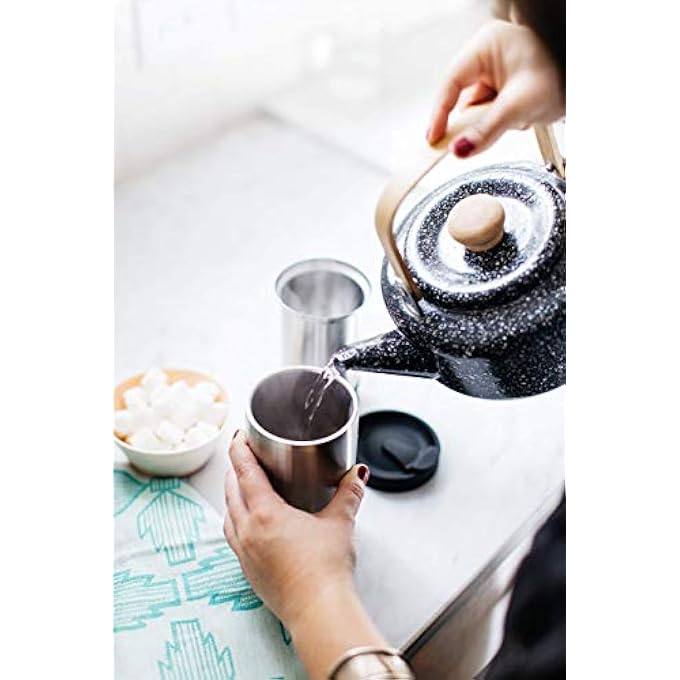 بوبل بريس باي، مكبس قهوة فرنسي معزول من الفولاذ المقاوم للصدأ، كوب سفر للتحضير أثناء التنقل، 13 أونصة، أزرق - Image 3