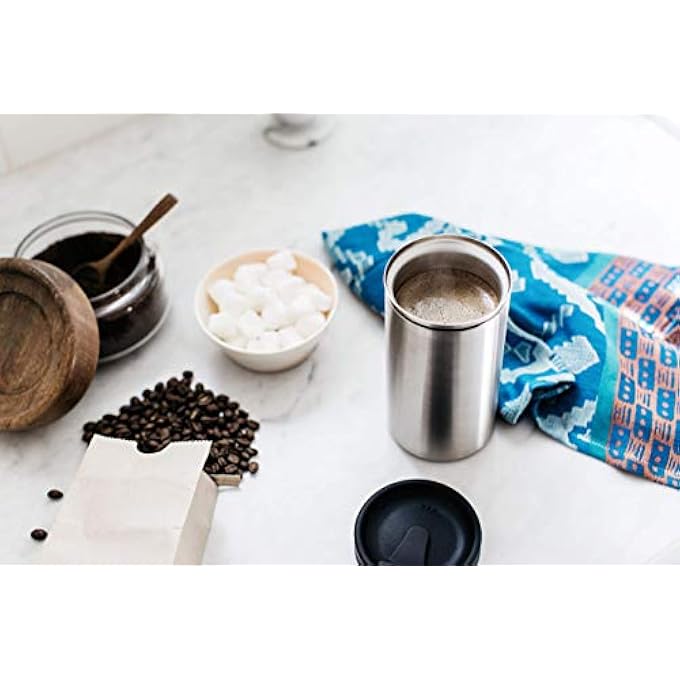 بوبل بريس باي، مكبس قهوة فرنسي معزول من الفولاذ المقاوم للصدأ، كوب سفر للتحضير أثناء التنقل، 13 أونصة، أزرق - Image 5