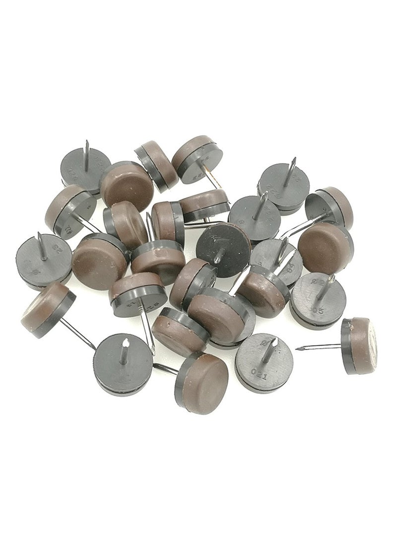 ALIMITOPIA ALIMITOPIA 40pcs Furniture Glide Nailin Thickened Nylon Chair Glide Slider Furniture Pad Floor Protector for Wooden Furniture Chair Tables Leg Feet18mm or 07Brown 