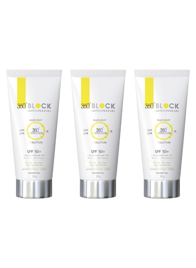 Ethiglo 360 Block Sunscreen Gel SPF 50+  50 GM  (Pack of 3) - Image 1