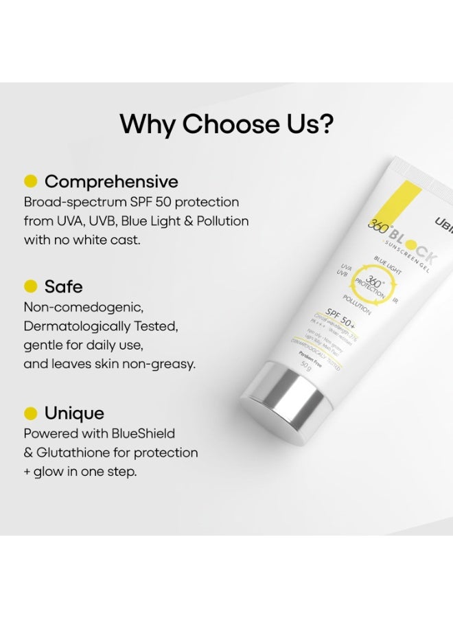 Ethiglo 360 Block Sunscreen Gel SPF 50+  50 GM  (Pack of 3) - Image 2