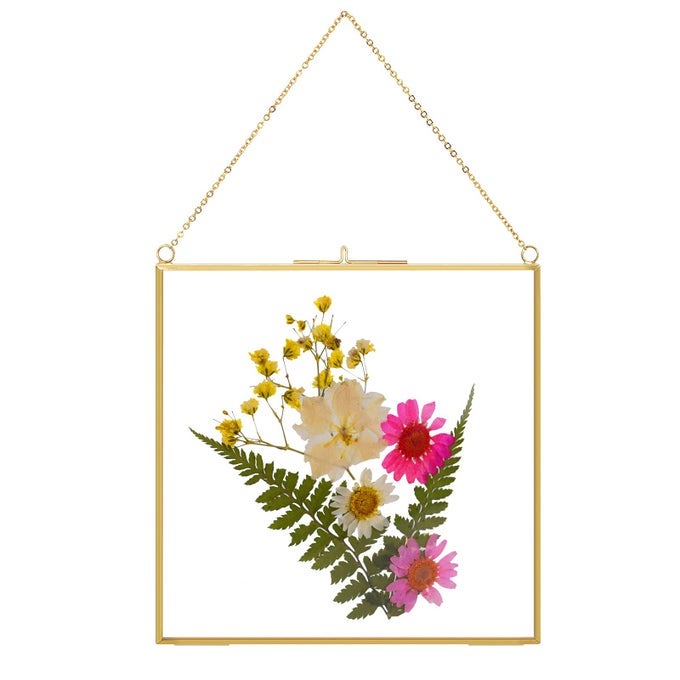 6 inch Hanging Photo Frame Double Glass Frame for Pressed FlowersClear DIY Vintage Artwork Display Frame Wall Mounted Photos Frame