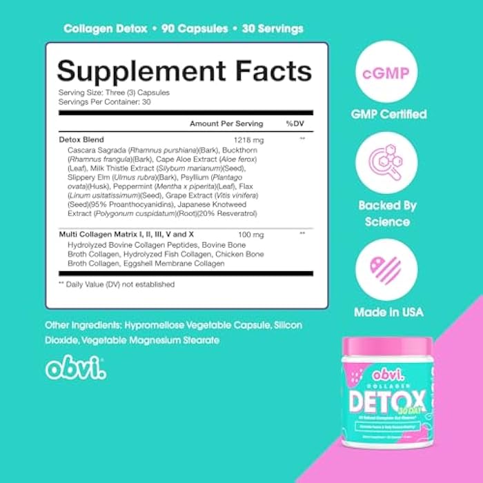 Obvi Detox Colon Cleanse Supplement | Promotes Digestive and Gut Health, Bloating Relief, Helps Remove Toxins | Immune Support with Milk Thistle, Psyllium Husk, Senna Leaf | 90 Capsules | 30 Servings - Image 2