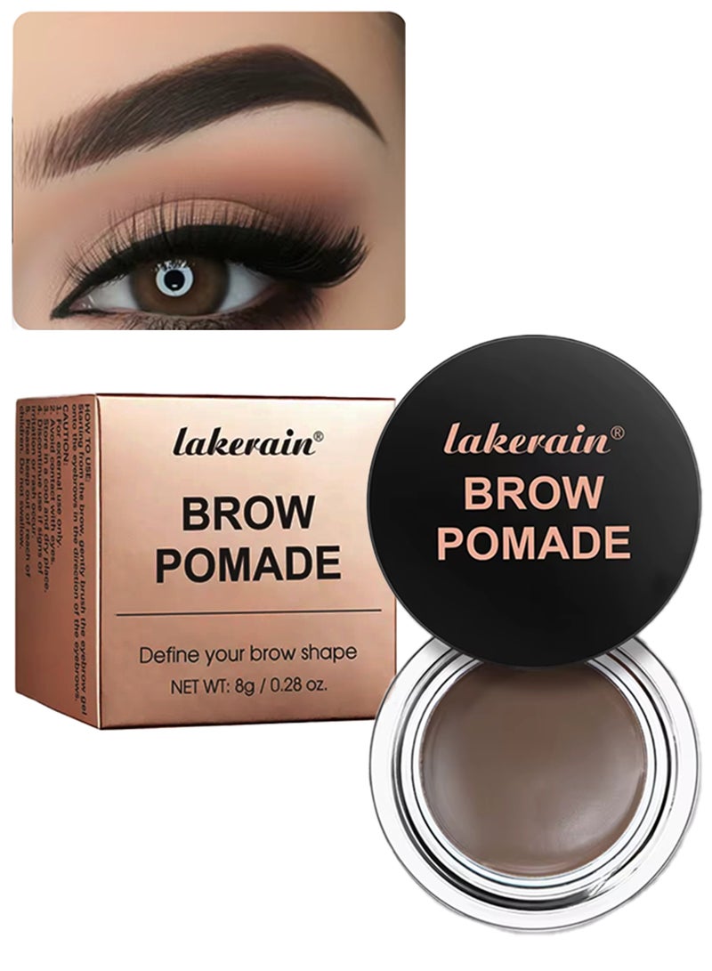 lakerain جل حواجب بوميد طبيعي طويل الأمد مقاوم للعرق وماء مقاوم لمكياج الحواجب جل لون الحواجب كريمي سريع الجفاف لون حواجب بوميد جل تلوين الحواجب بني متوسط 02 - Image 1
