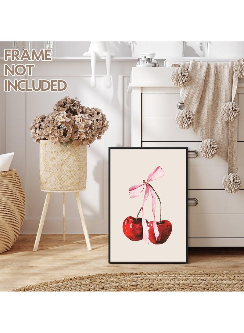 مؤسسة فكرة اليوم فكرة اليوم لوحة فنية على قماش منقوش بقوس الكرز | ملصق وردي أنثوي لغرفة نوم الفتيات | ديكور عصري أنيق | 12 × 16 بوصة بدون إطار (12 × 16 بوصة) - Image 2