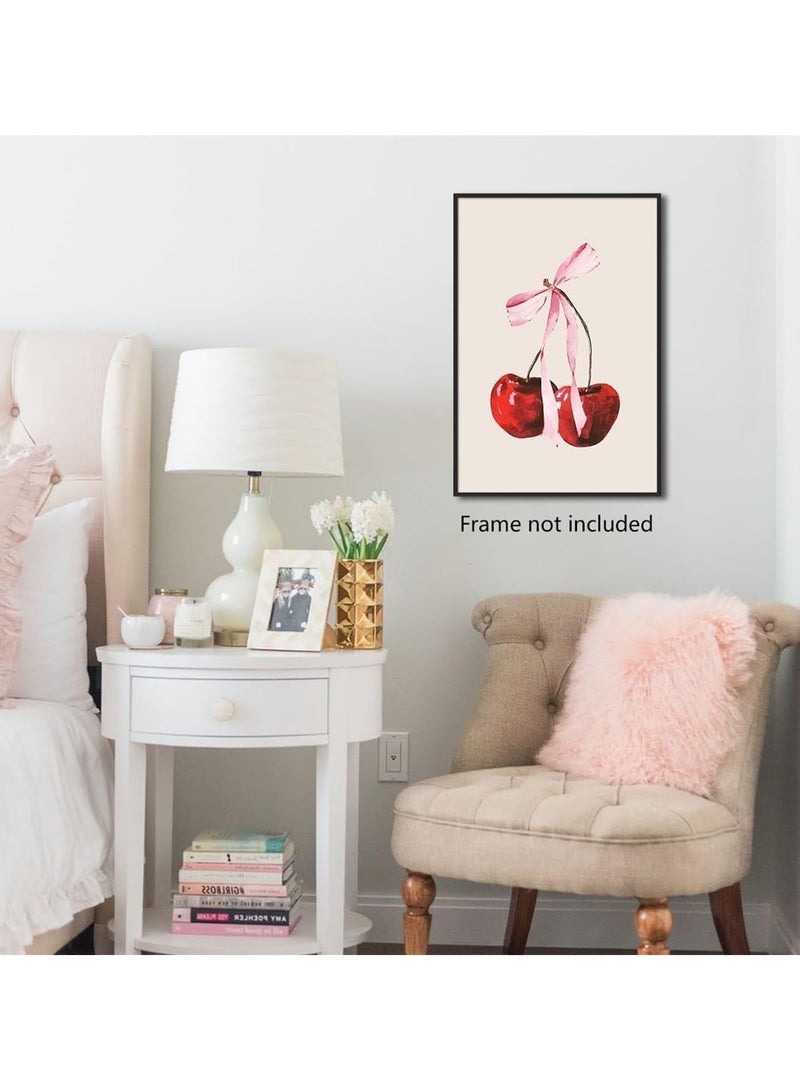 مؤسسة فكرة اليوم فكرة اليوم لوحة فنية على قماش منقوش بقوس الكرز | ملصق وردي أنثوي لغرفة نوم الفتيات | ديكور عصري أنيق | 12 × 16 بوصة بدون إطار (12 × 16 بوصة) - Image 4