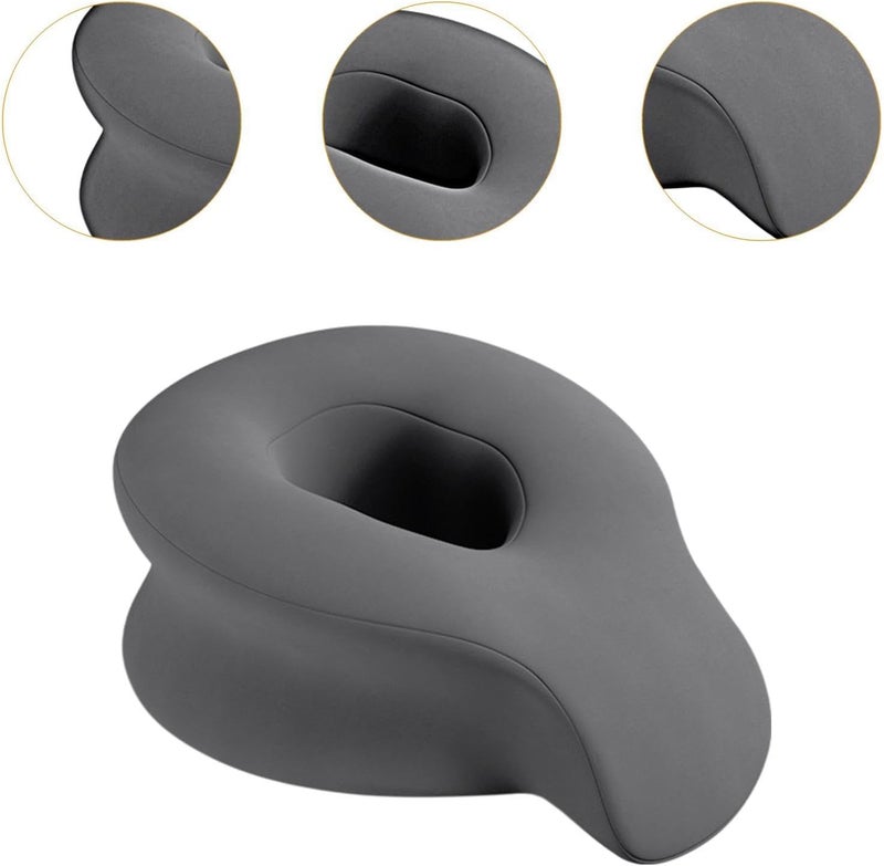 predolo Face Down Pillow Salon Massage Pillow Relax Removable Cover SPA Massage Pillow Face Massage Pillow SPA Airplane Trip Home, Dark Grey - Image 3