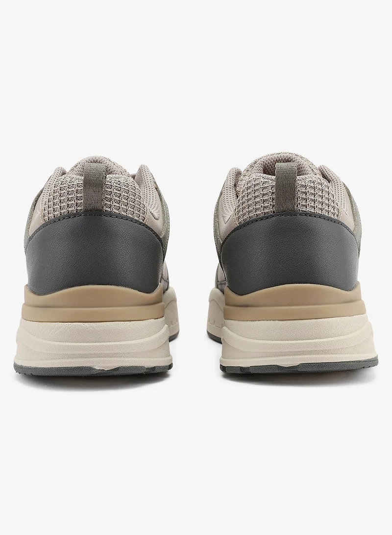 U.S. Polo Assn. Men's Beige Low-Top Sneakers - Modern Design with Grey Accents Shoes, Durable and Stylish Casual Footwear