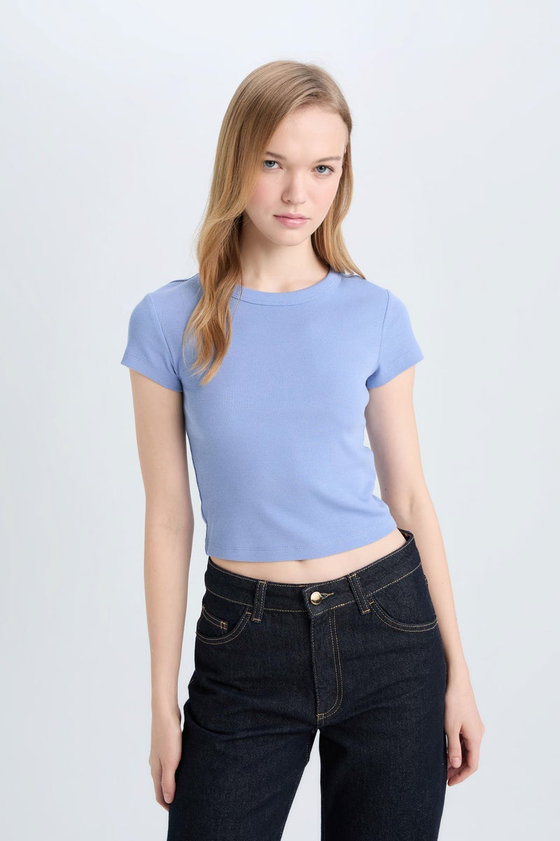 DeFacto Woman Slim Fit Camisole Short Sleeve T-Shirt - Image 3