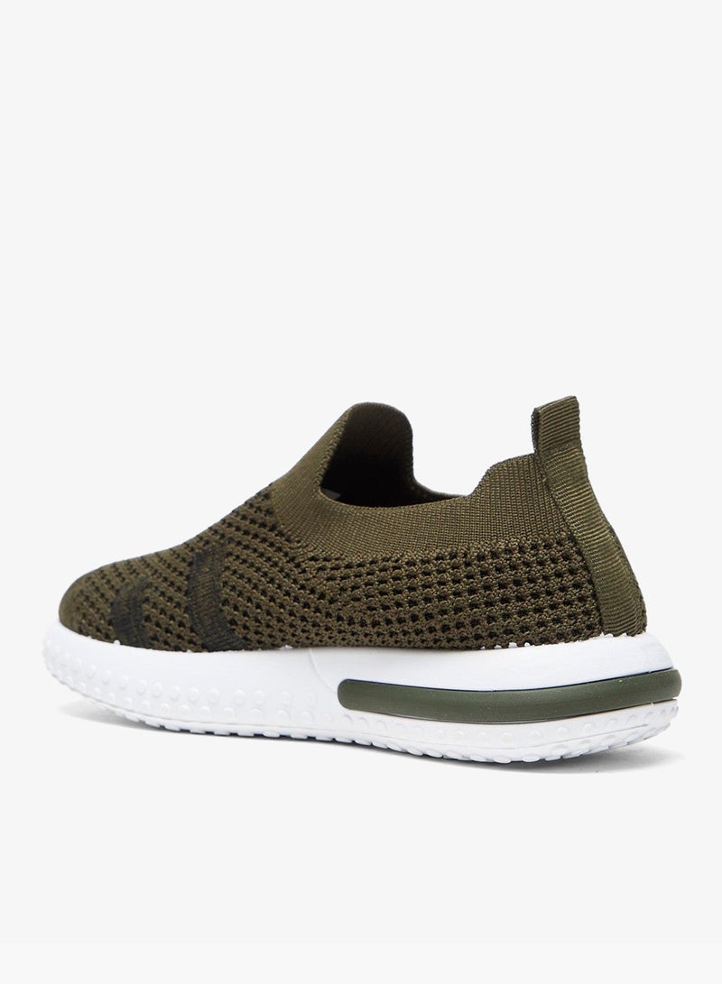 shoexpress Textured Slip-On Sports Shoes with Pull Tab Detail - Image 2