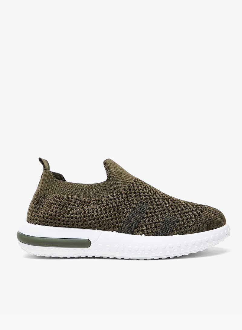 shoexpress Textured Slip-On Sports Shoes with Pull Tab Detail - Image 3