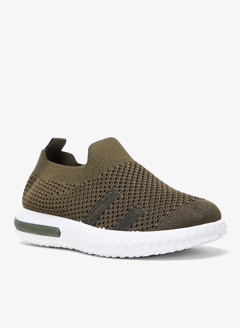 shoexpress Textured Slip-On Sports Shoes with Pull Tab Detail - Image 1