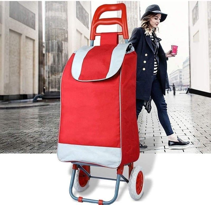 جليفار حقيبة عربة التسوق - عربة بقالة قابلة للطي - خفيفة الوزن، قابلة للطي مع عجلات، تخزين مقاوم للماء للخضراوات، السفر، الاستخدام في السوق، حقيبة صديقة للبيئة قابلة لإعادة الاستخدام لاحتياجات التسوق اليومية - Image 2