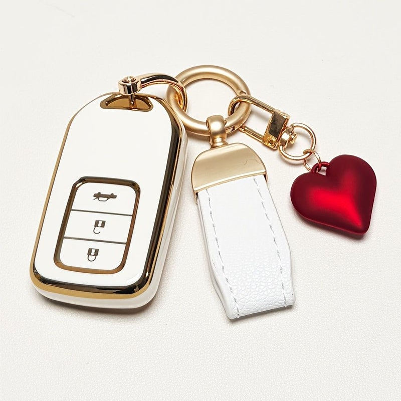 Green 3PC Soft TPU Key Fob Cover Set for Honda Accord Civic CRV Passport - Image 5