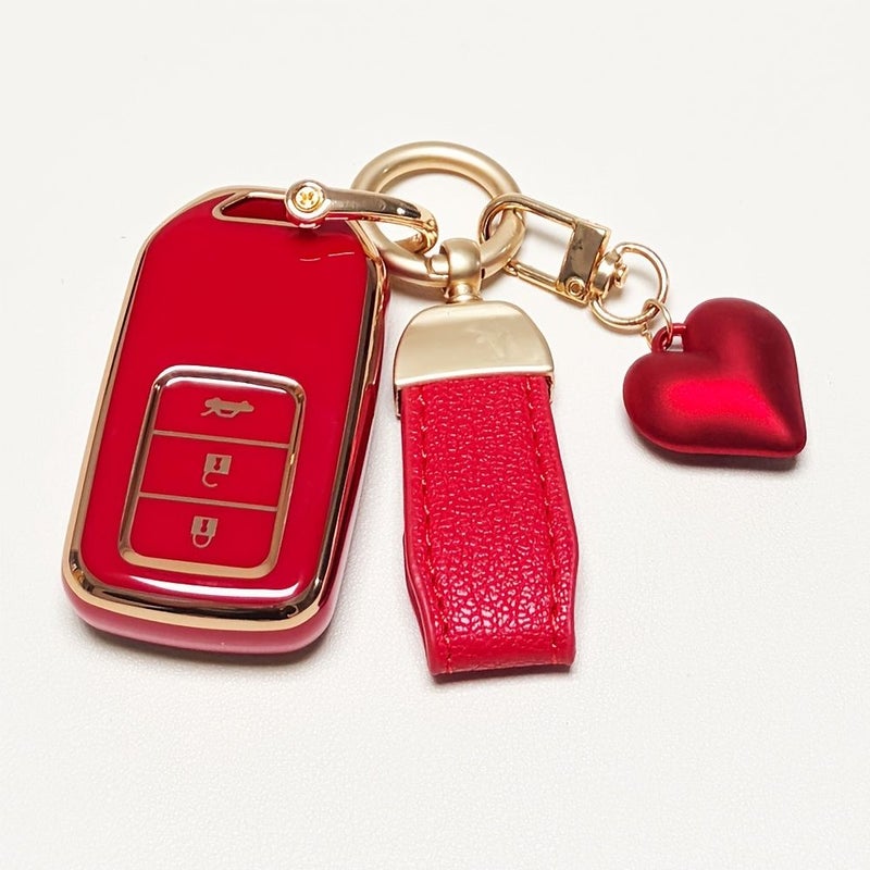 Green 3PC Soft TPU Key Fob Cover Set for Honda Accord Civic CRV Passport - Image 3