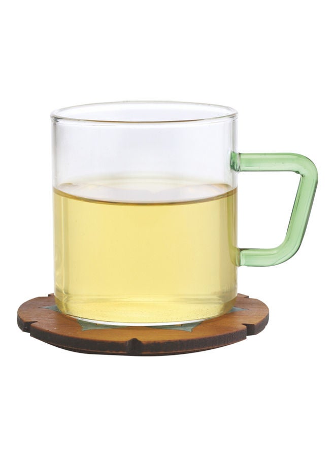 BOROSIL Set of 6 Classic Glass Mugs With Green Handle Clear 190ml - Image 5