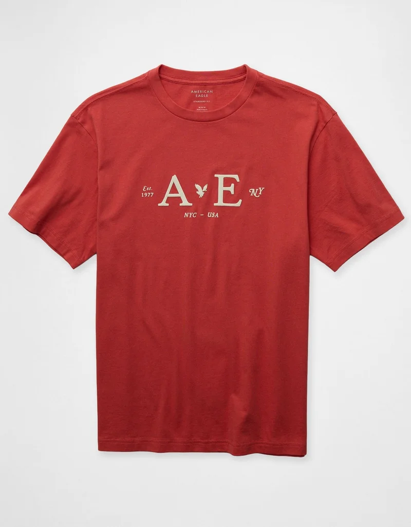 American Eagle  AE Short-Sleeve Dip-Dye Graphic T-Shirt for Men | Best Price UAE