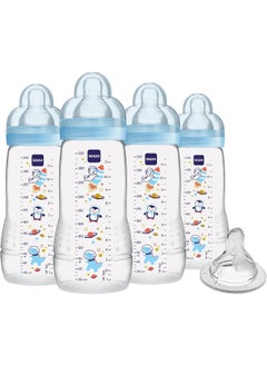 MAM MAM Easy Active Anti-Colic Baby Bottle 11 oz, Fast Flow, Breastfeeding-Like Silicone Bottle, Reduces Colic, Gas, & Reflux, Easy-to-Clean, BPA-Free, Vented Baby Bottles for Newborns, 4+ Months  - Image 1